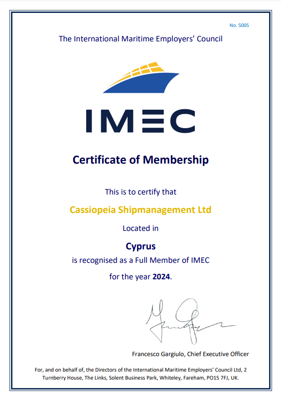 IMEC Certificate of Membership 2024